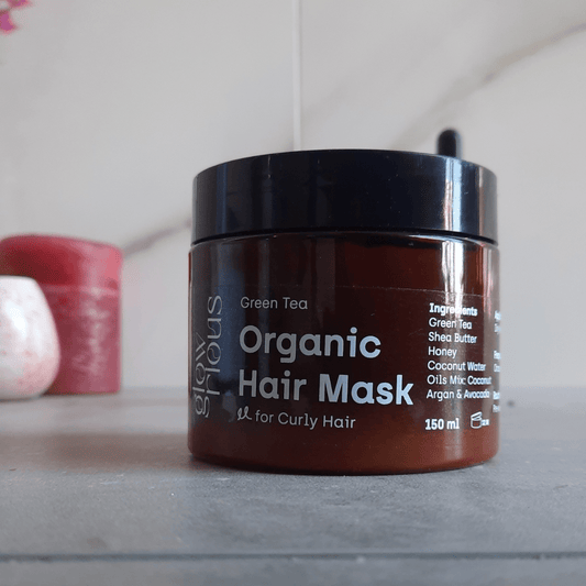 Our Curly Hair Organic Hair Mask: Green Tea, The Antioxidant Shield - Glowrious