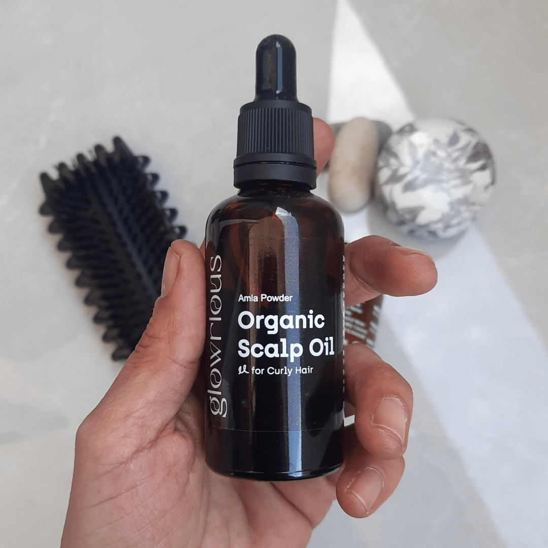 Our Curly Hair Organic Scalp Oil: Amla Powder  - The "Liquid Gold" for Roots - Glowrious